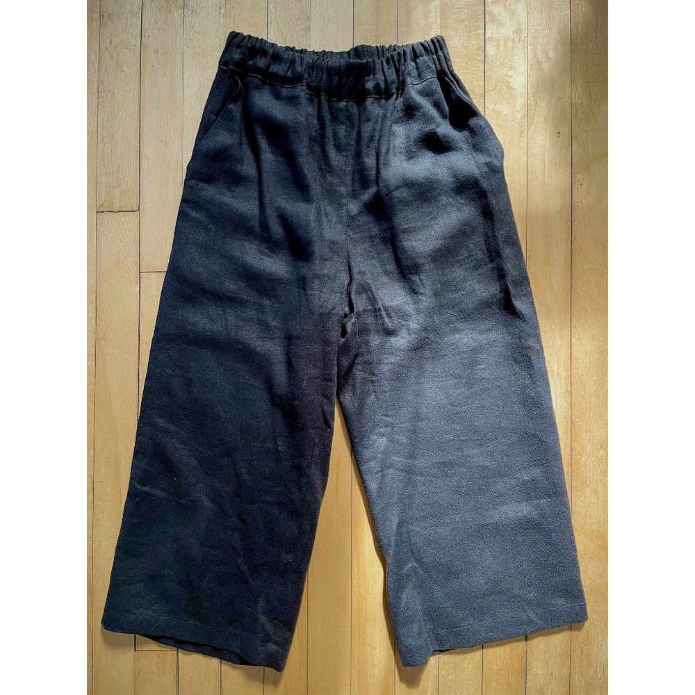 Mantaikotai Black Linen Culottes - Women's Small